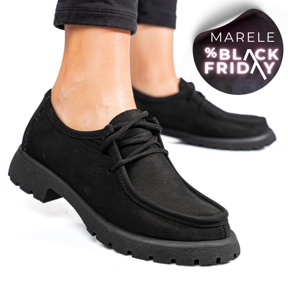MOCASINI NEGRI PIELE NATURALA NABUK 4S77247