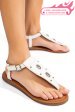 Sandale albe piele naturala 7s77095