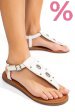 Sandale albe piele naturala 7s77095