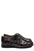 PANTOFI NEGRU ARGINTIU PIELE NATURALA 2S77025