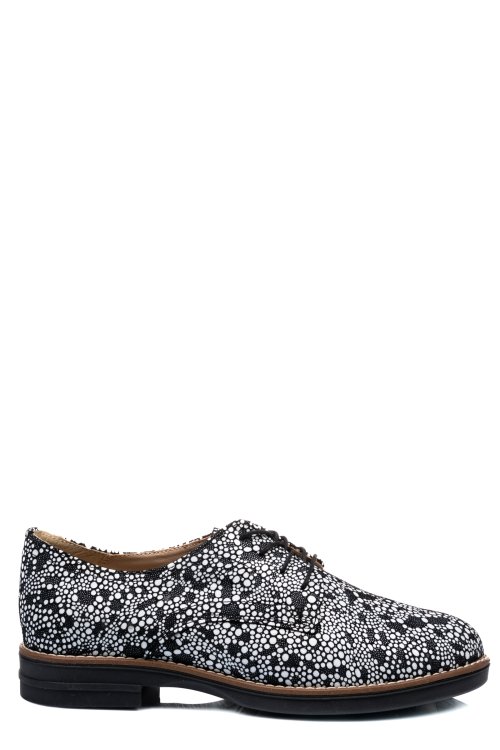 Pantofi negru alb piele naturala 2s77025