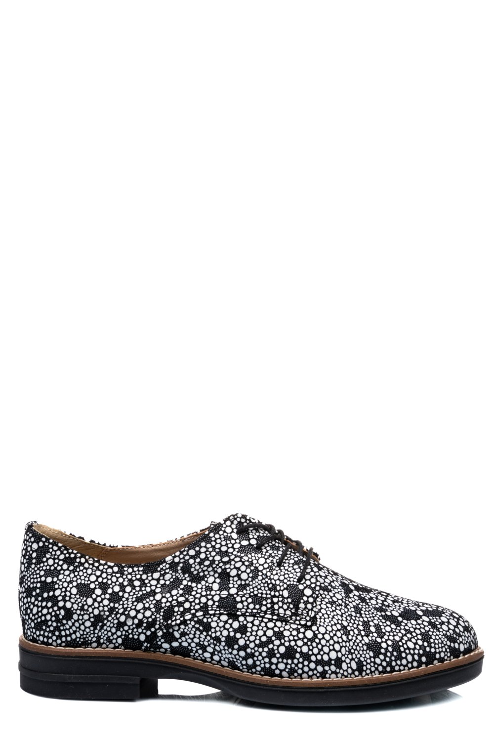 PANTOFI NEGRU ALB PIELE NATURALA 2S77025