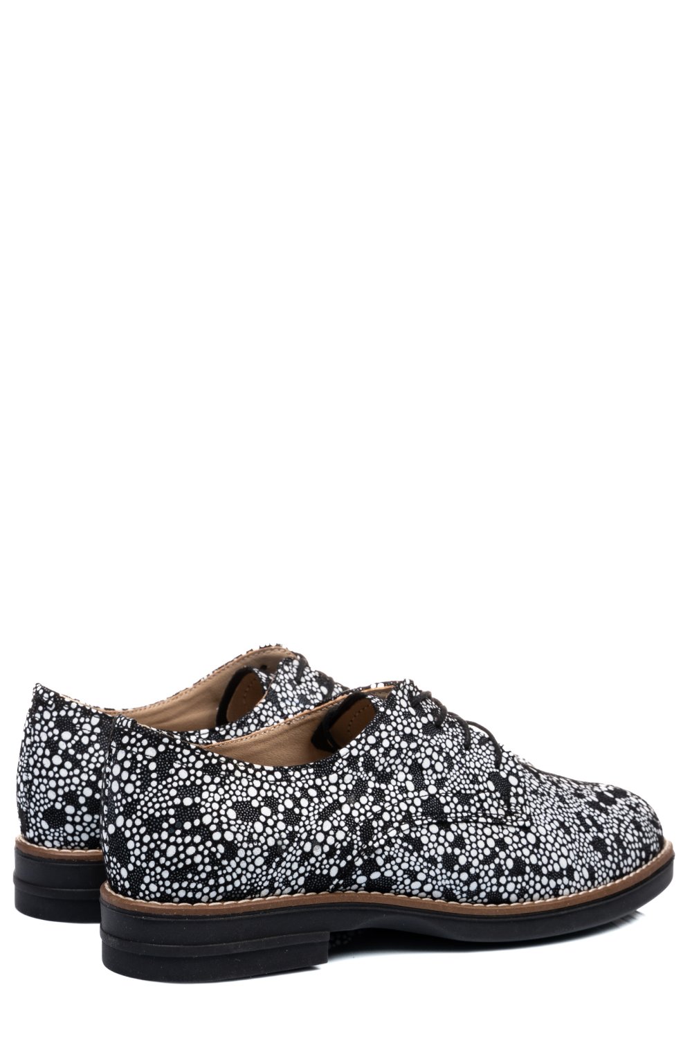 PANTOFI NEGRU ALB PIELE NATURALA 2S77025