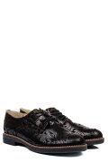PANTOFI NEGRU FLORAL PIELE NATURALA 2S77025
