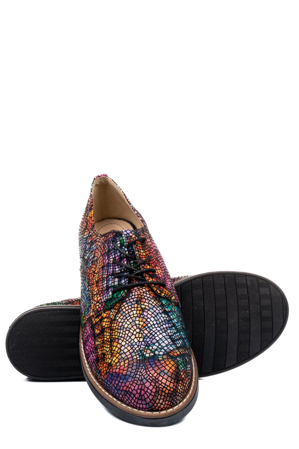 PANTOFI MULTICOLOR VIT PIELE NATURALA 2S77025