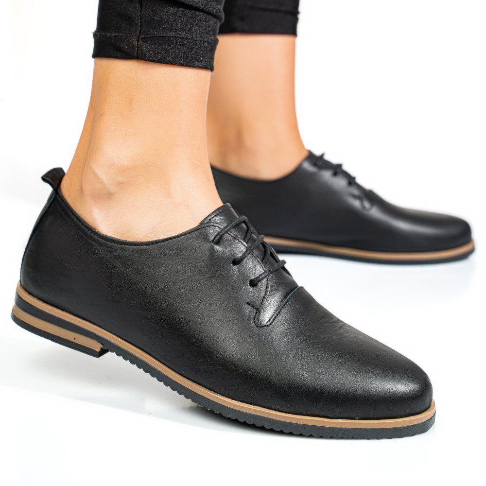 PANTOFI NEGRI PIELE NATURALA APCK102