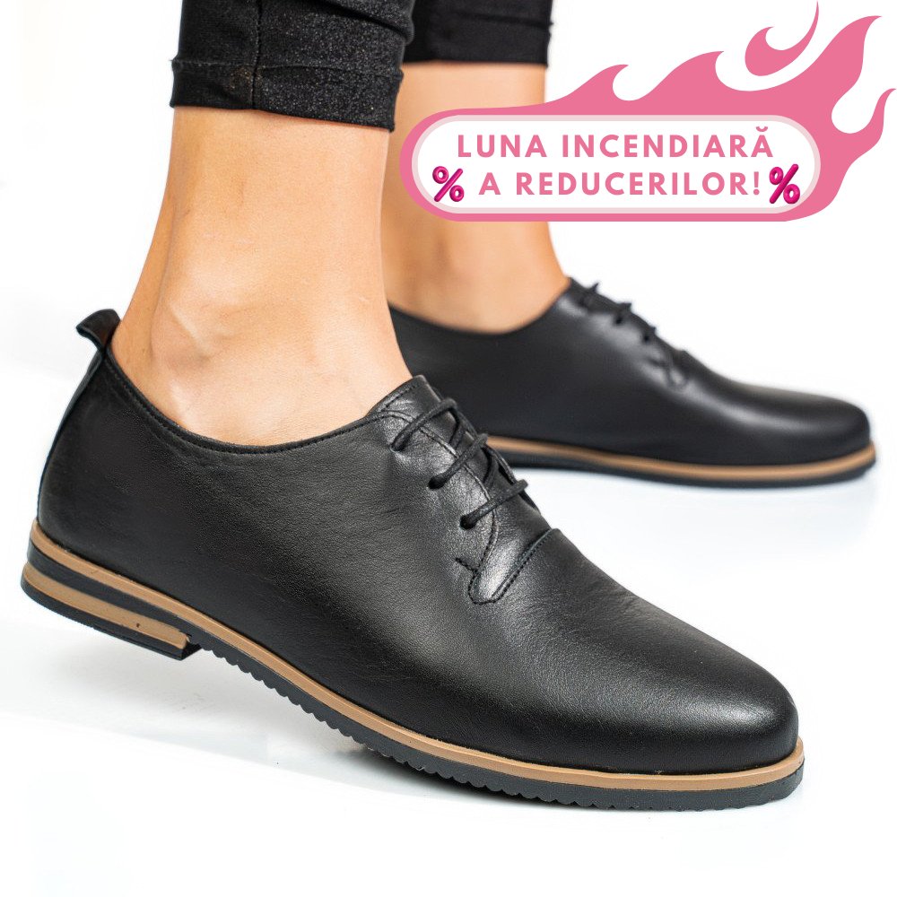 PANTOFI NEGRI PIELE NATURALA APCK102