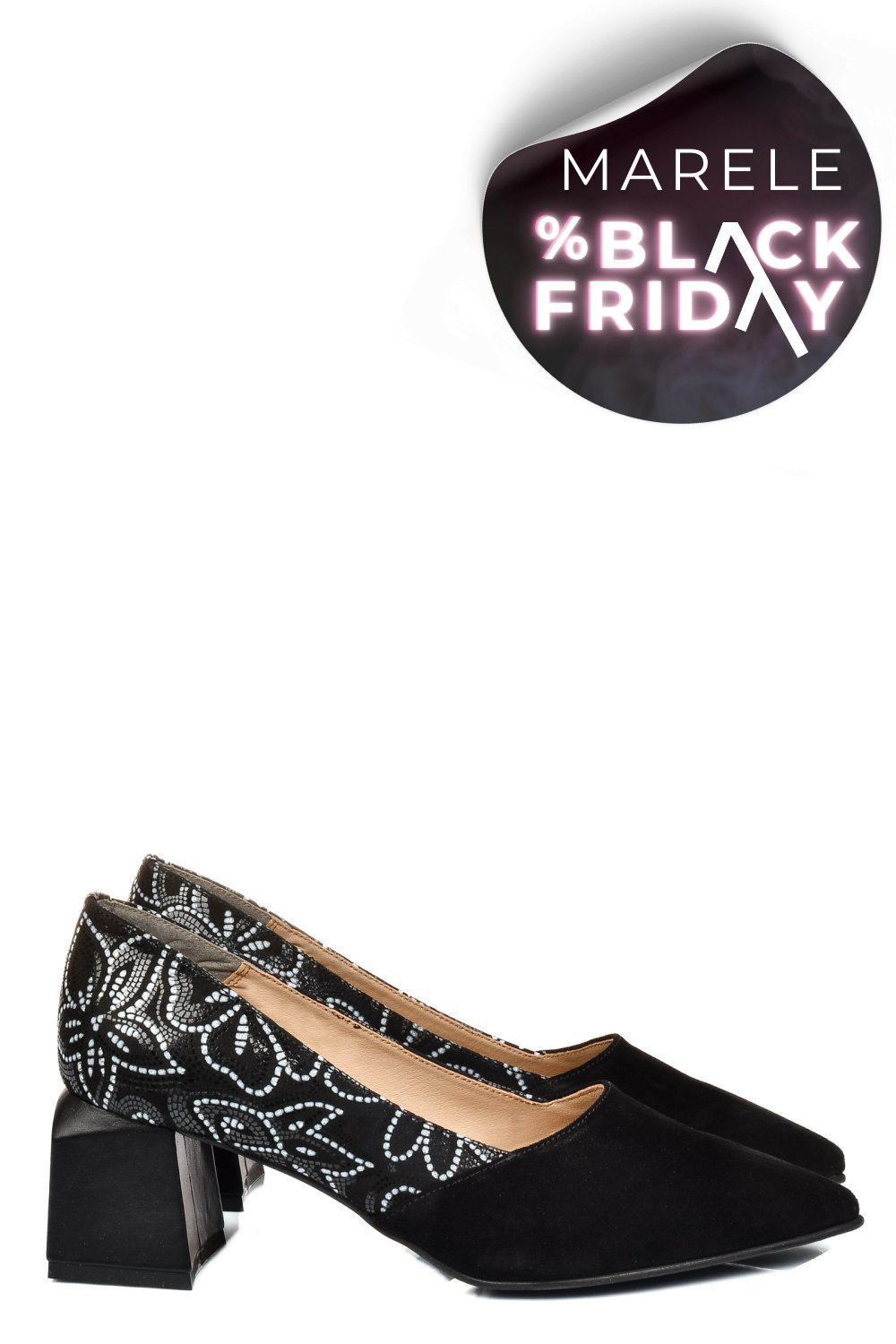 PANTOFI NEGRI PIELE NATURALA INTOARSA 5S77460