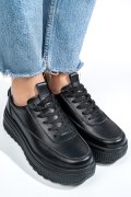 PANTOFI SPORT NEGRI PIELE NATURALA TSP3091