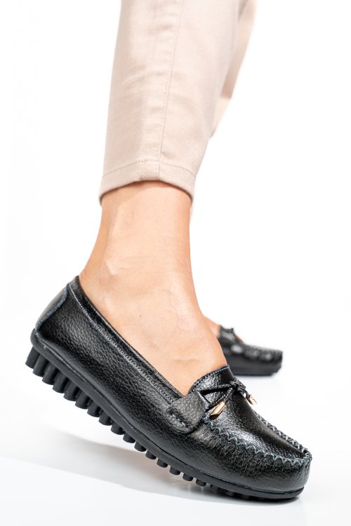 Mocasini black piele naturala fspz8817