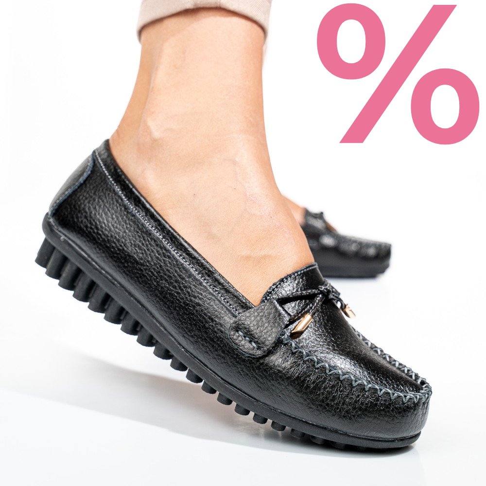 MOCASINI BLACK PIELE NATURALA FSPZ8817