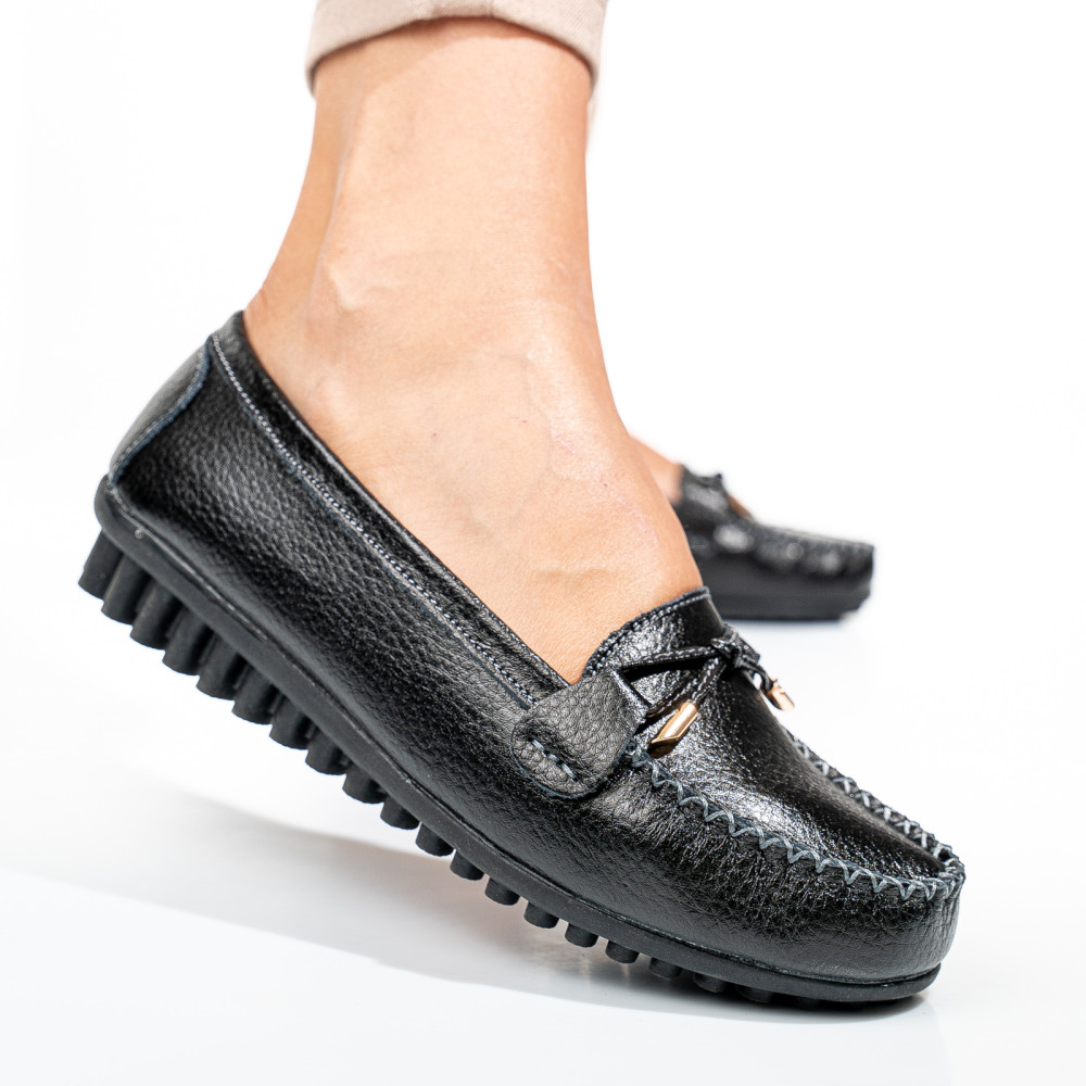 MOCASINI BLACK PIELE NATURALA FSPZ8817