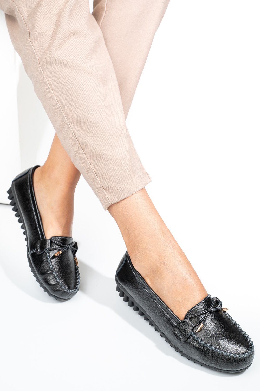 MOCASINI BLACK PIELE NATURALA FSPZ8817