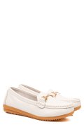 MOCASINI ALBI PIELE NATURALA 6SP05