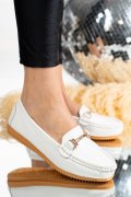 MOCASINI ALBI PIELE NATURALA 6SP05
