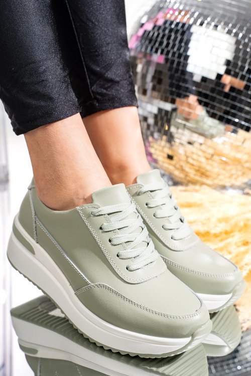 Pantofi sport olive piele naturala tsp3098