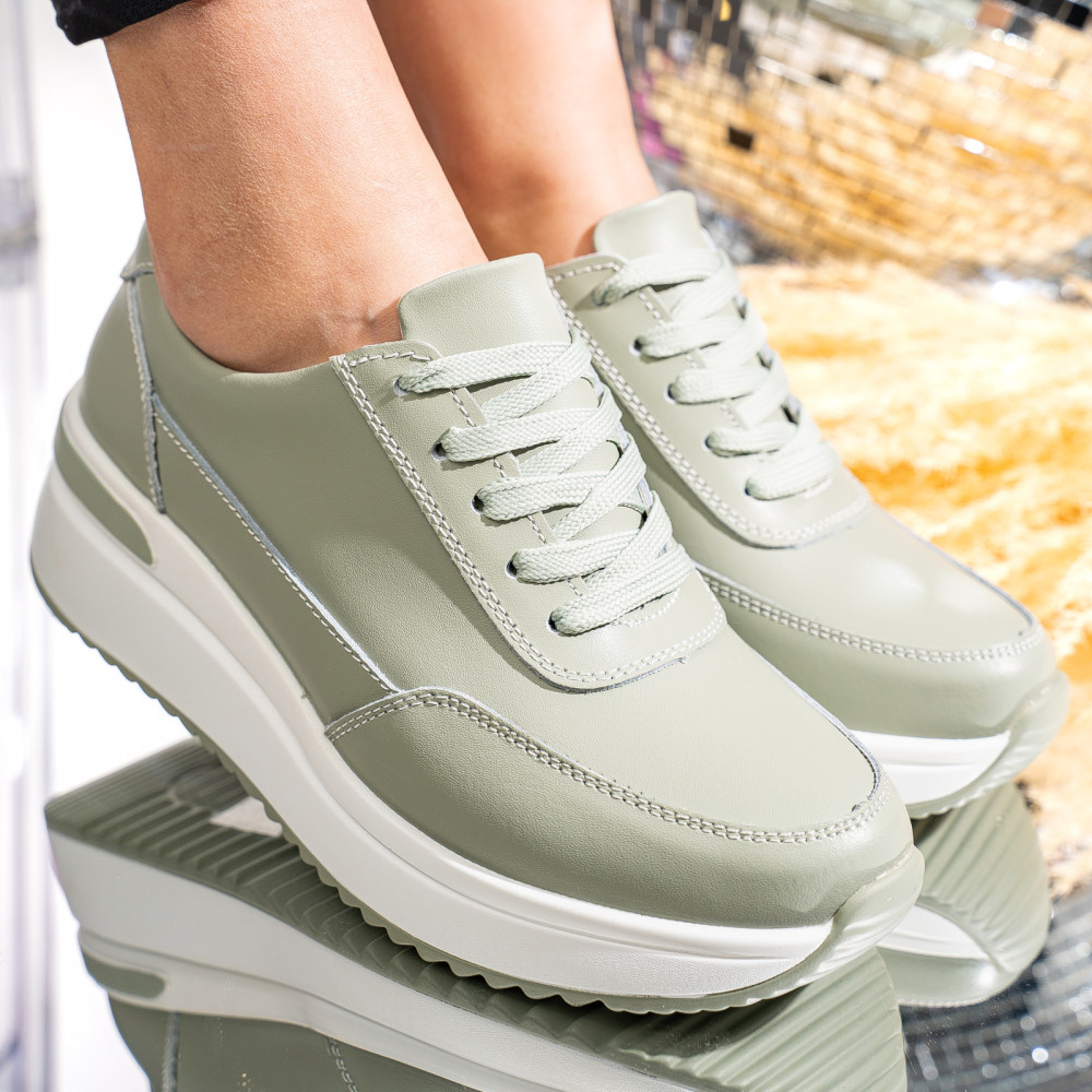 PANTOFI SPORT OLIVE PIELE NATURALA TSP3098