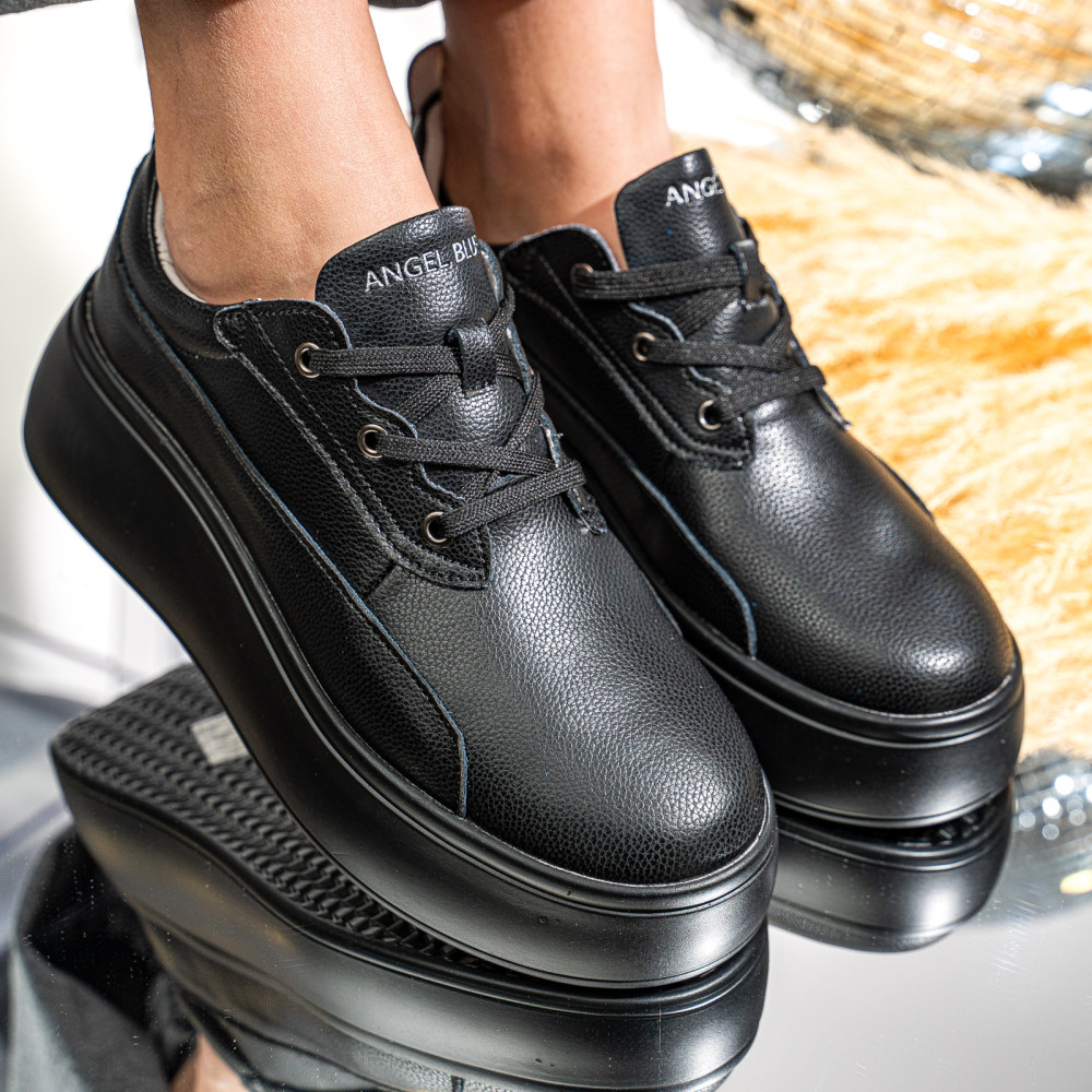 PANTOFI SPORT NEGRI PIELE NATURALA FSP002291