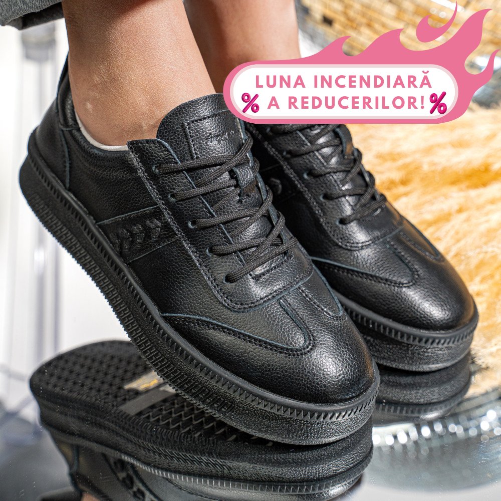 PANTOFI SPORT NEGRI PIELE NATURALA FSP005016
