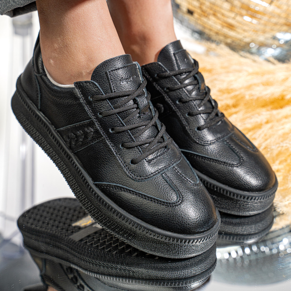PANTOFI SPORT NEGRI PIELE NATURALA FSP005016