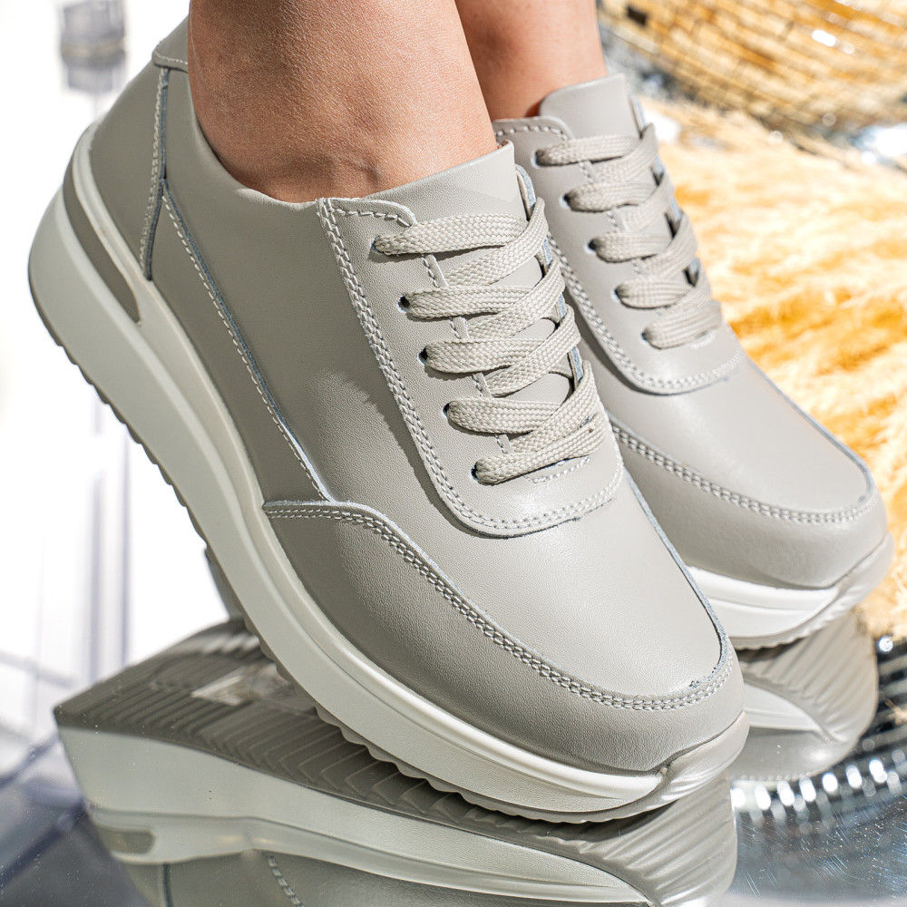 PANTOFI SPORT GRI PIELE NATURALA TSP3098