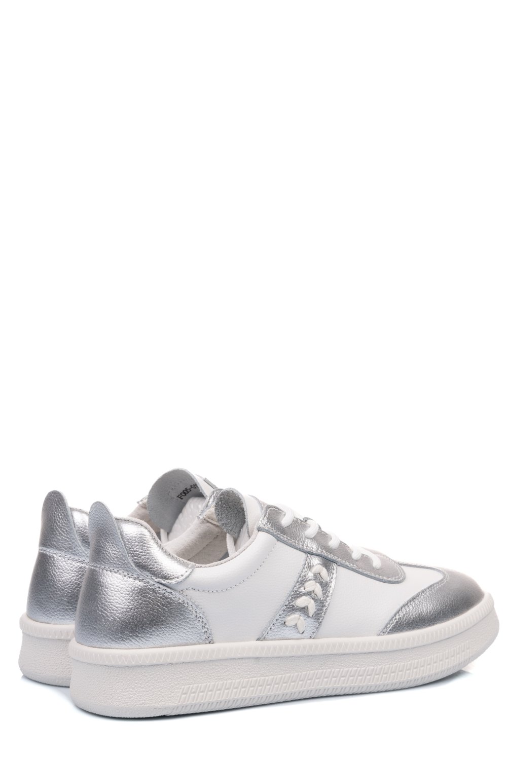 PANTOFI SPORT ALB ARGINTIU PIELE NATURALA FSP005016