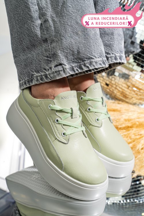 Pantofi sport verzi piele naturala fsp002291