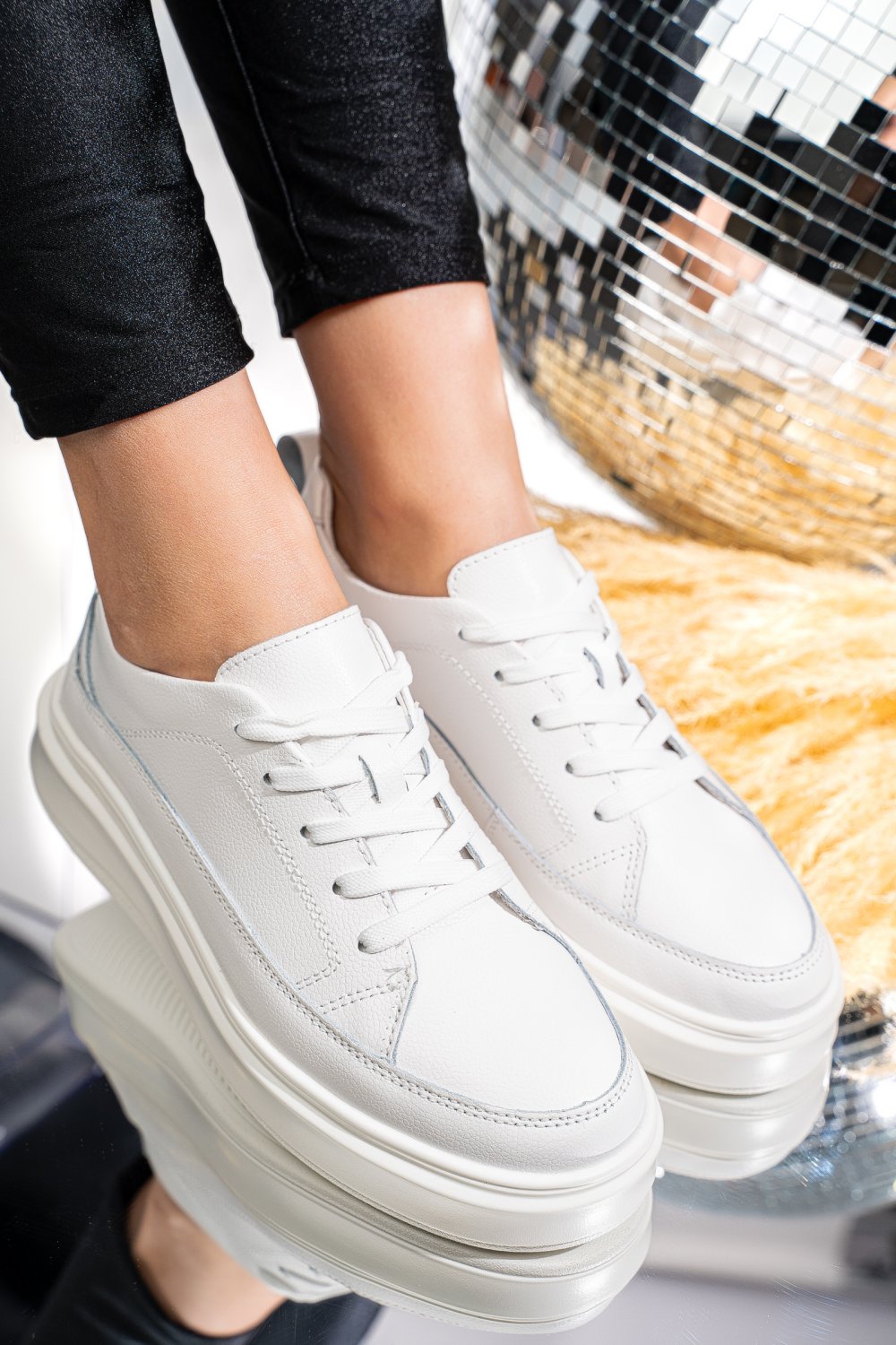 PANTOFI SPORT WHITE PIELE NATURALA FSP001-723