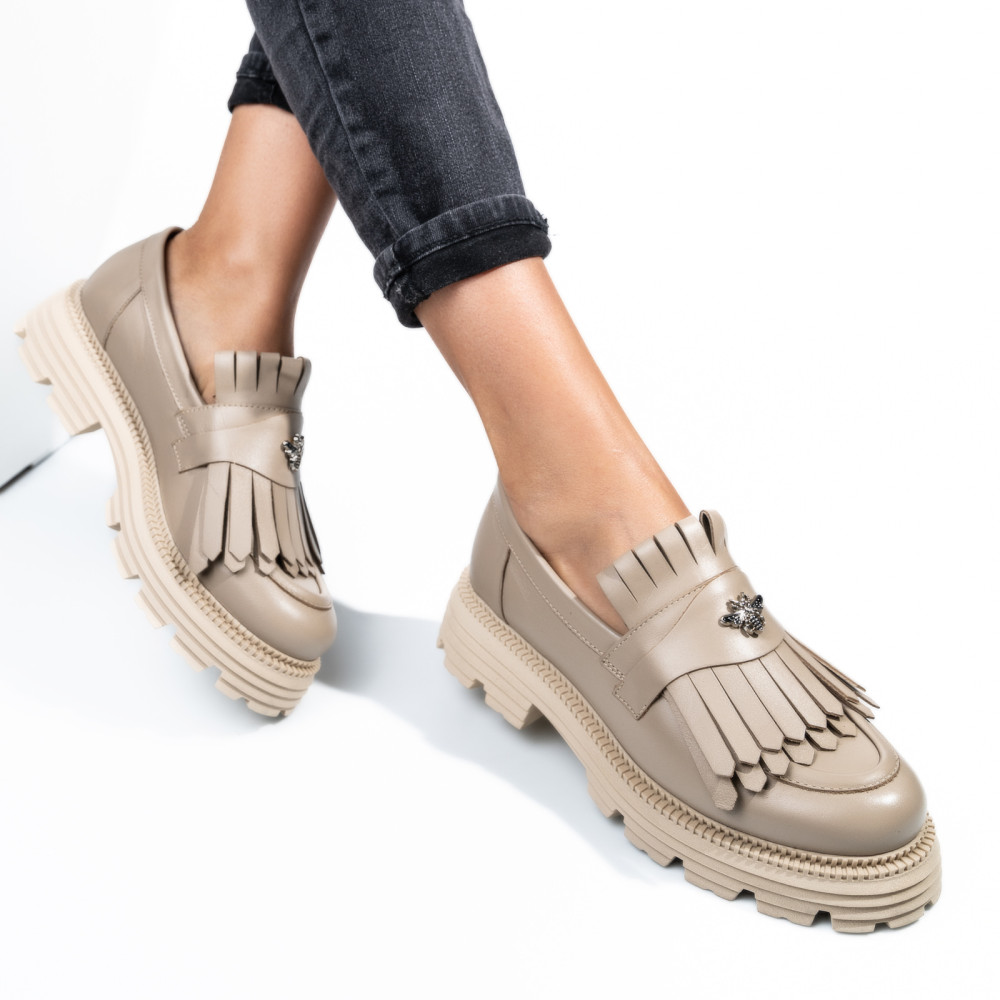MOCASINI DAMA PIELE NATURALA BEJ 3S7795