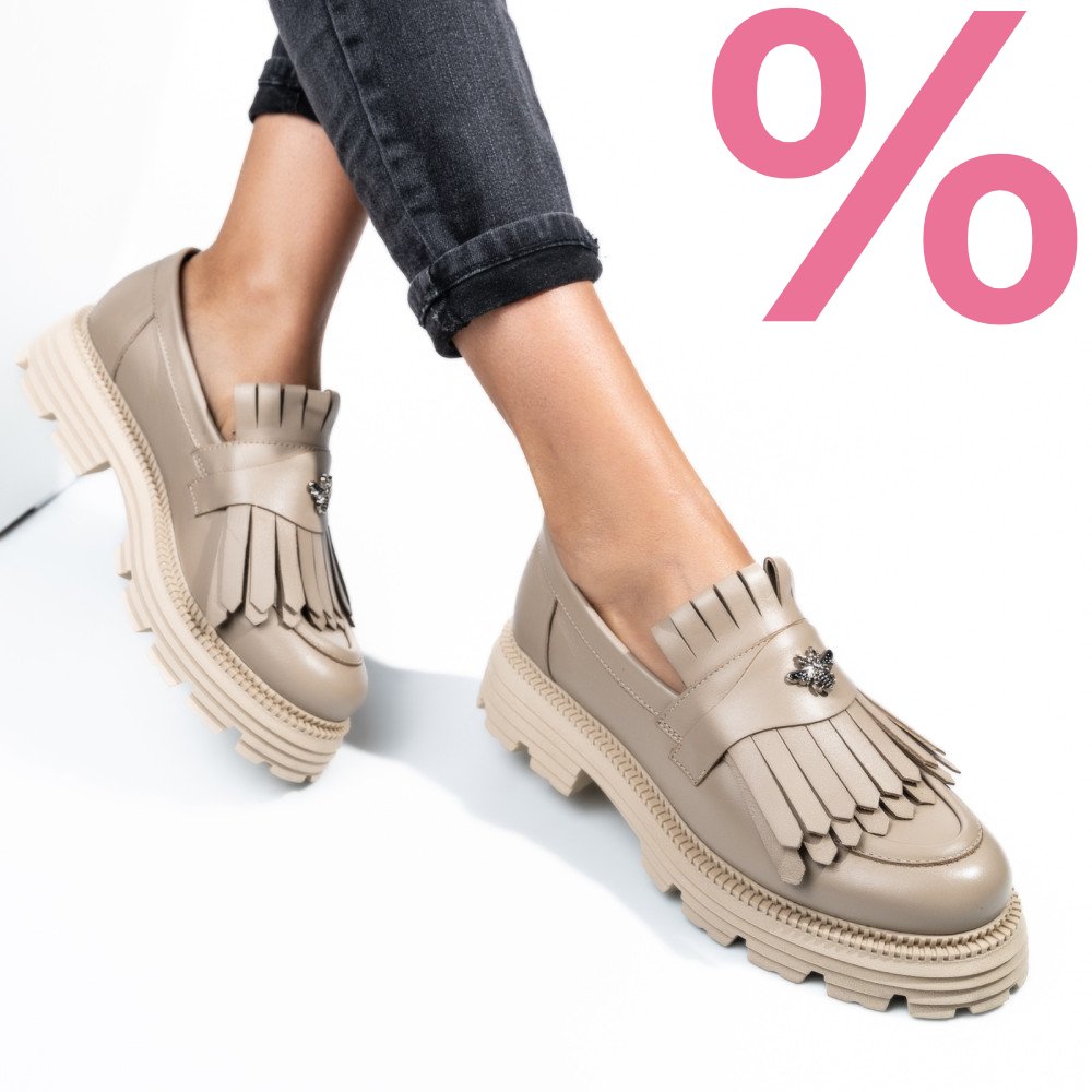 MOCASINI DAMA PIELE NATURALA BEJ 3S7795