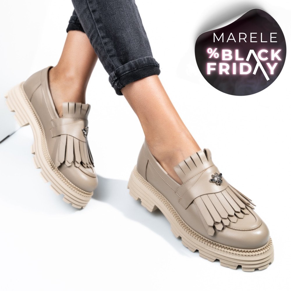 MOCASINI DAMA PIELE NATURALA BEJ 3S7795