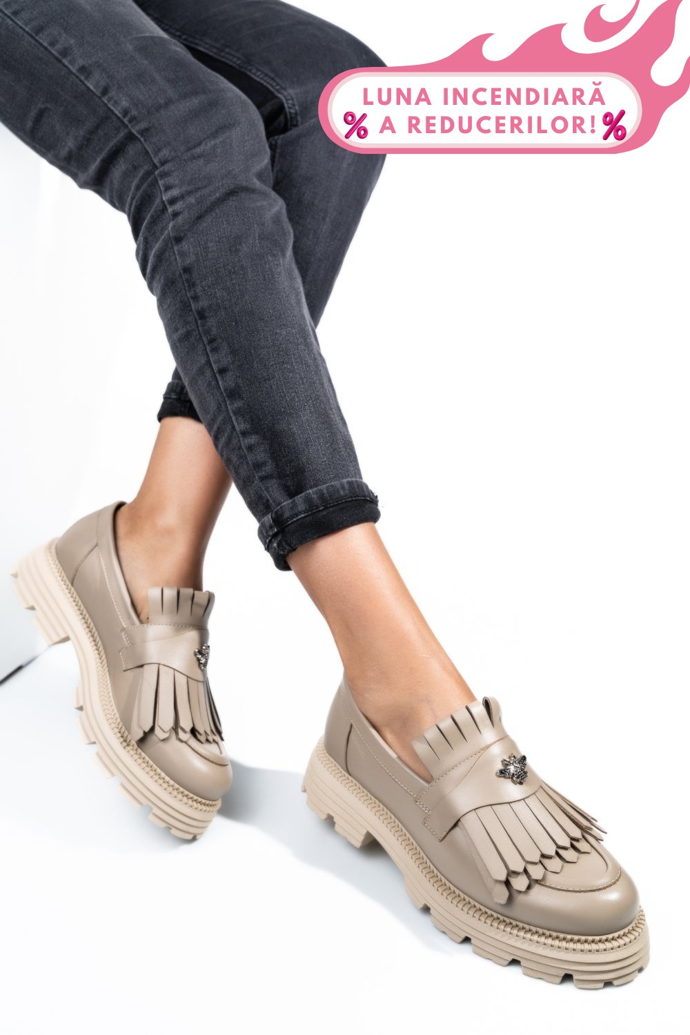 MOCASINI DAMA PIELE NATURALA BEJ 3S7795