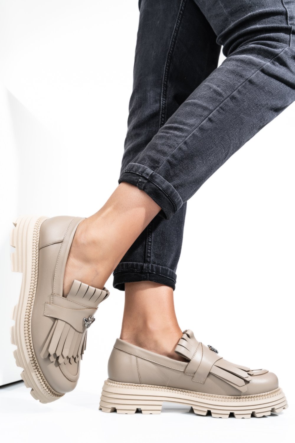 MOCASINI DAMA PIELE NATURALA BEJ 3S7795