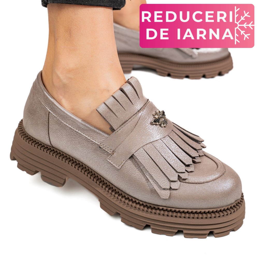 MOCASINI DAMA PIELE NATURALA GRI SIDEF 3S7795