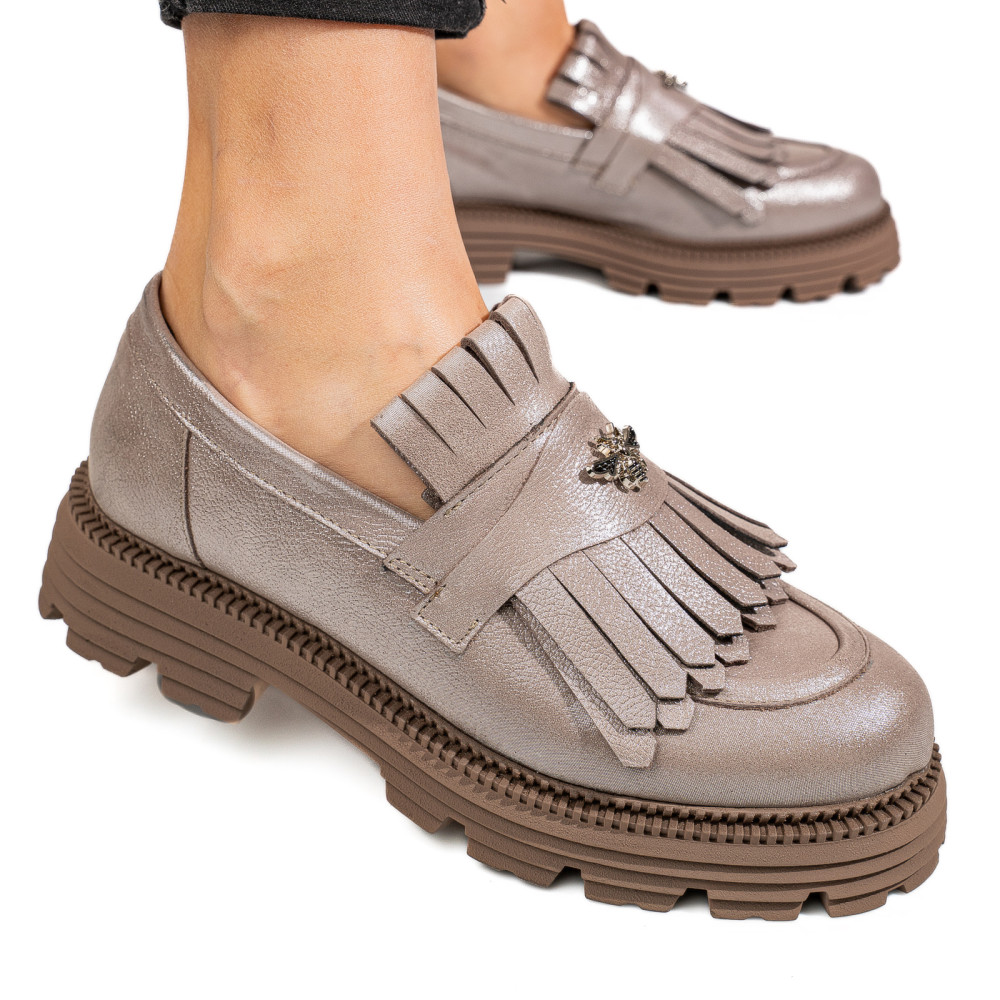 MOCASINI DAMA PIELE NATURALA GRI SIDEF 3S7795