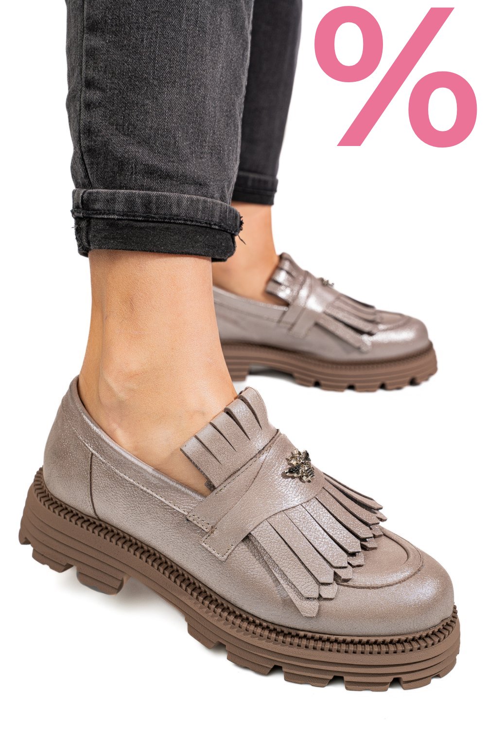 MOCASINI DAMA PIELE NATURALA GRI SIDEF 3S7795
