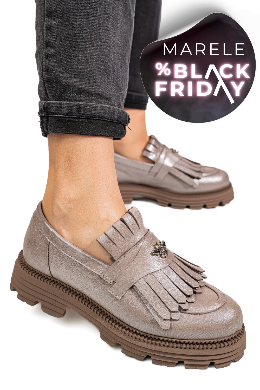 MOCASINI DAMA PIELE NATURALA GRI SIDEF 3S7795