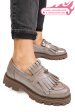 Mocasini dama piele naturala gri sidef 3s7795