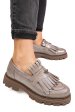Mocasini dama piele naturala gri sidef 3s7795