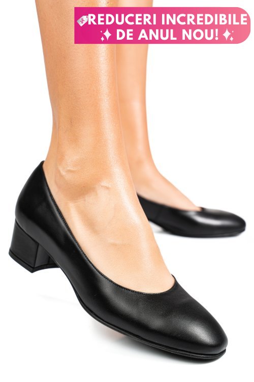Pantofi negri piele naturala 1s77301