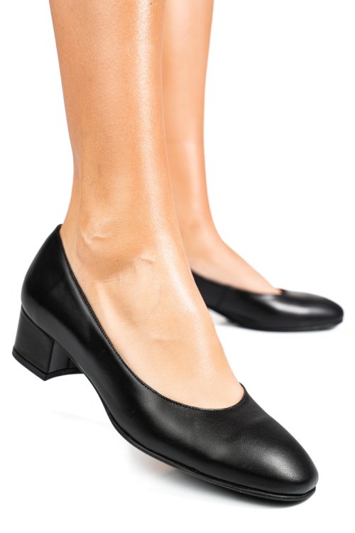 Pantofi negri piele naturala 1s77301