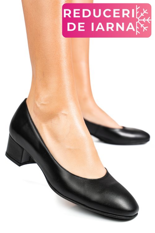 Pantofi negri piele naturala 1s77301