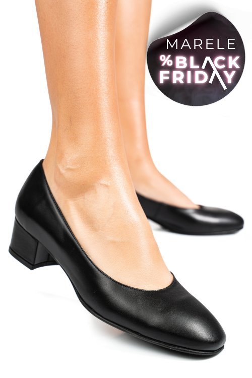 Pantofi negri piele naturala 1s77301