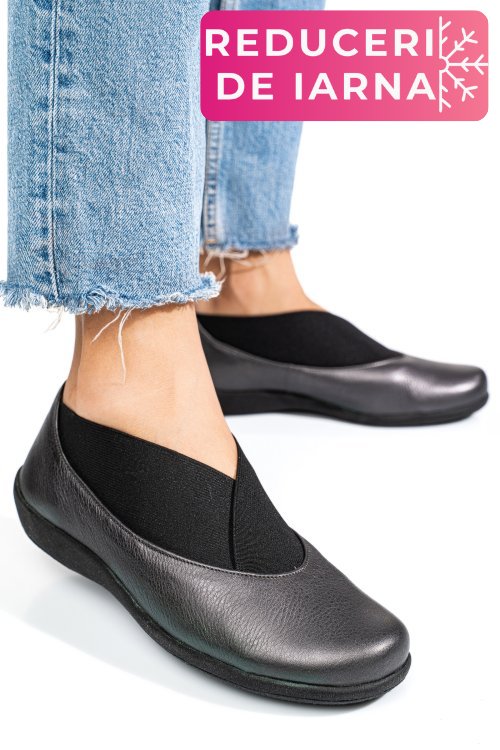 Pantofi pewter piele naturala dpc1529