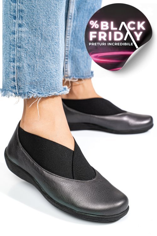 Pantofi pewter piele naturala dpc1529