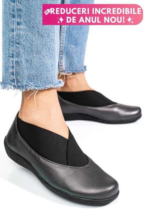 Pantofi pewter piele naturala dpc1529