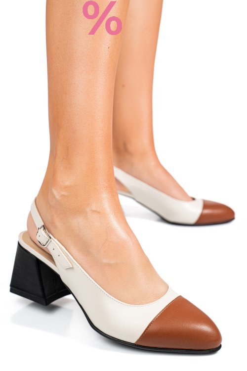 Pantofi bej maro piele naturala 1pc582