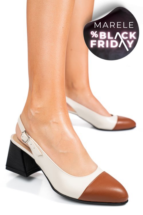 Pantofi bej maro piele naturala 1pc582