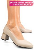 PANTOFI BEJ PIELE NATURALA 5S77025