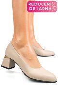 PANTOFI BEJ PIELE NATURALA 5S77025